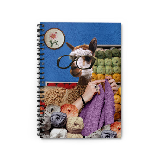 Funky Llama Spiral Notebook - One-of-a-Kind 'Llama Tried' Art Print for Knitting Lovers and Creative Souls