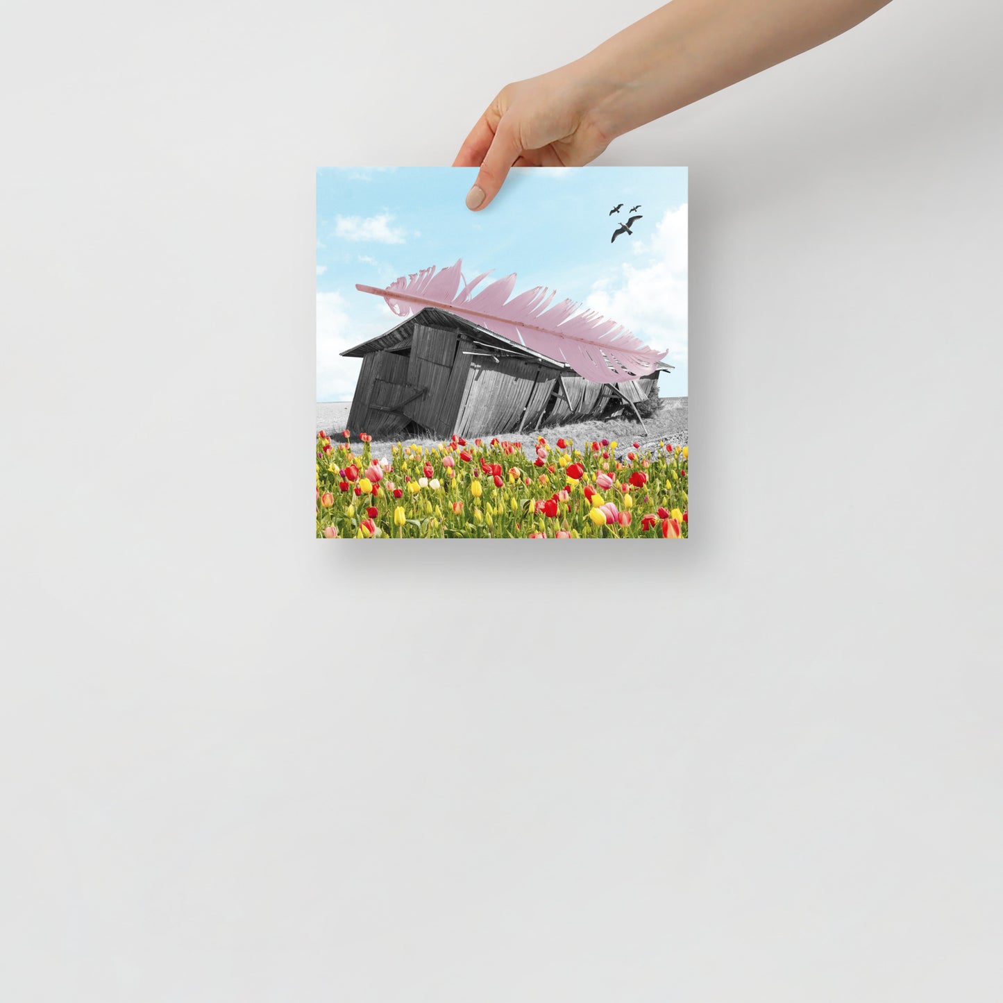 Collage Art Print of “Strong As A Feather”