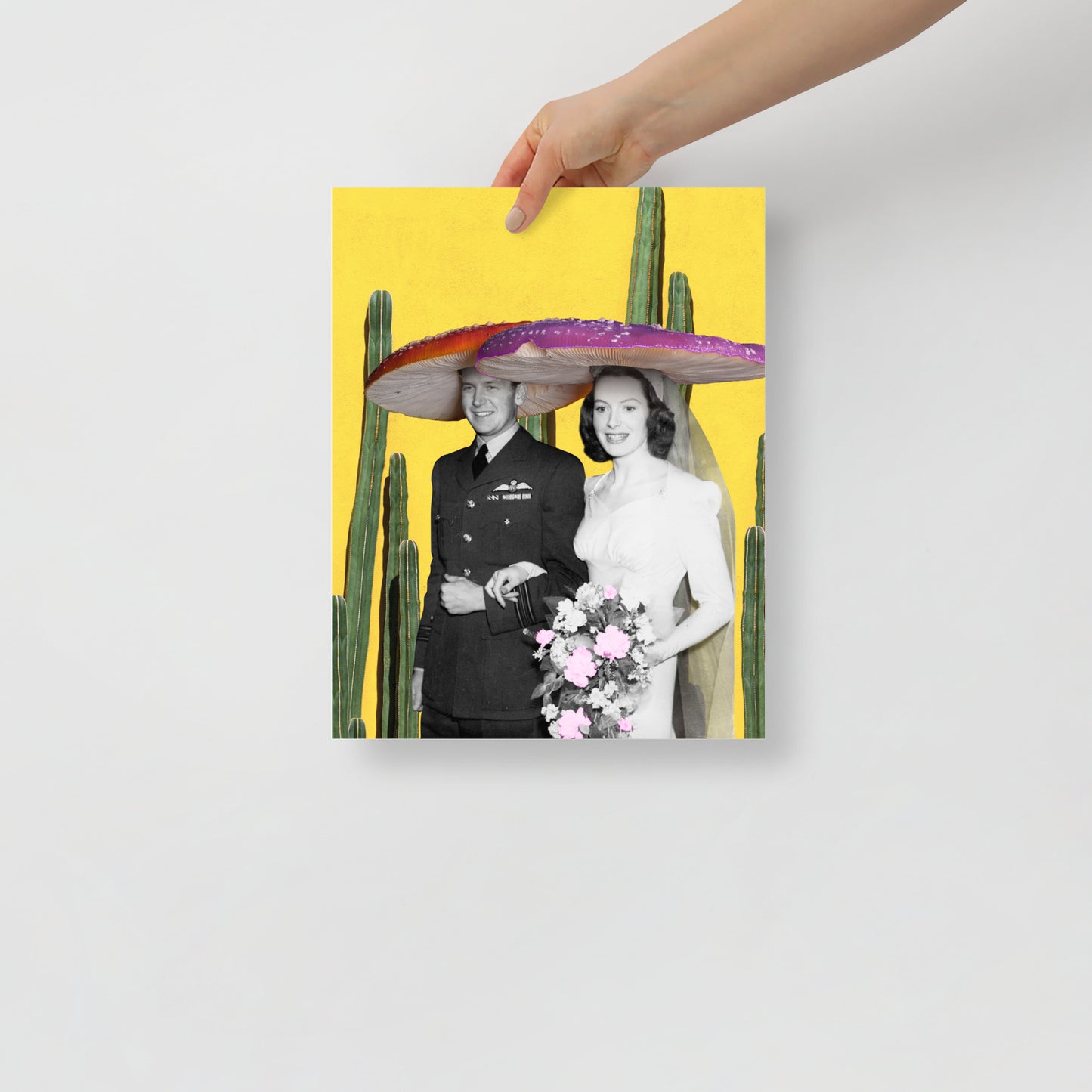 Collage Art Print of “Here Comes The Shroom”