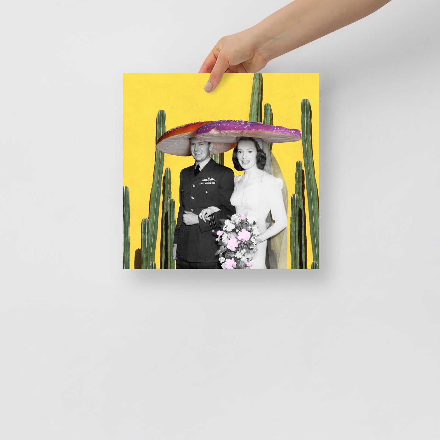 Collage Art Print of “Here Comes The Shroom”