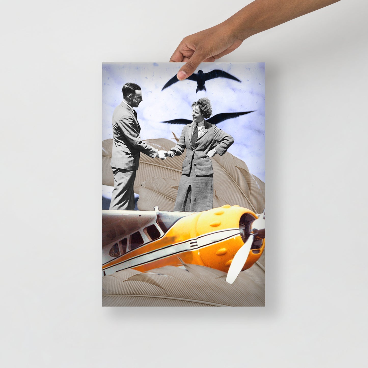 Collage Art Print of “Ticket To Fly”