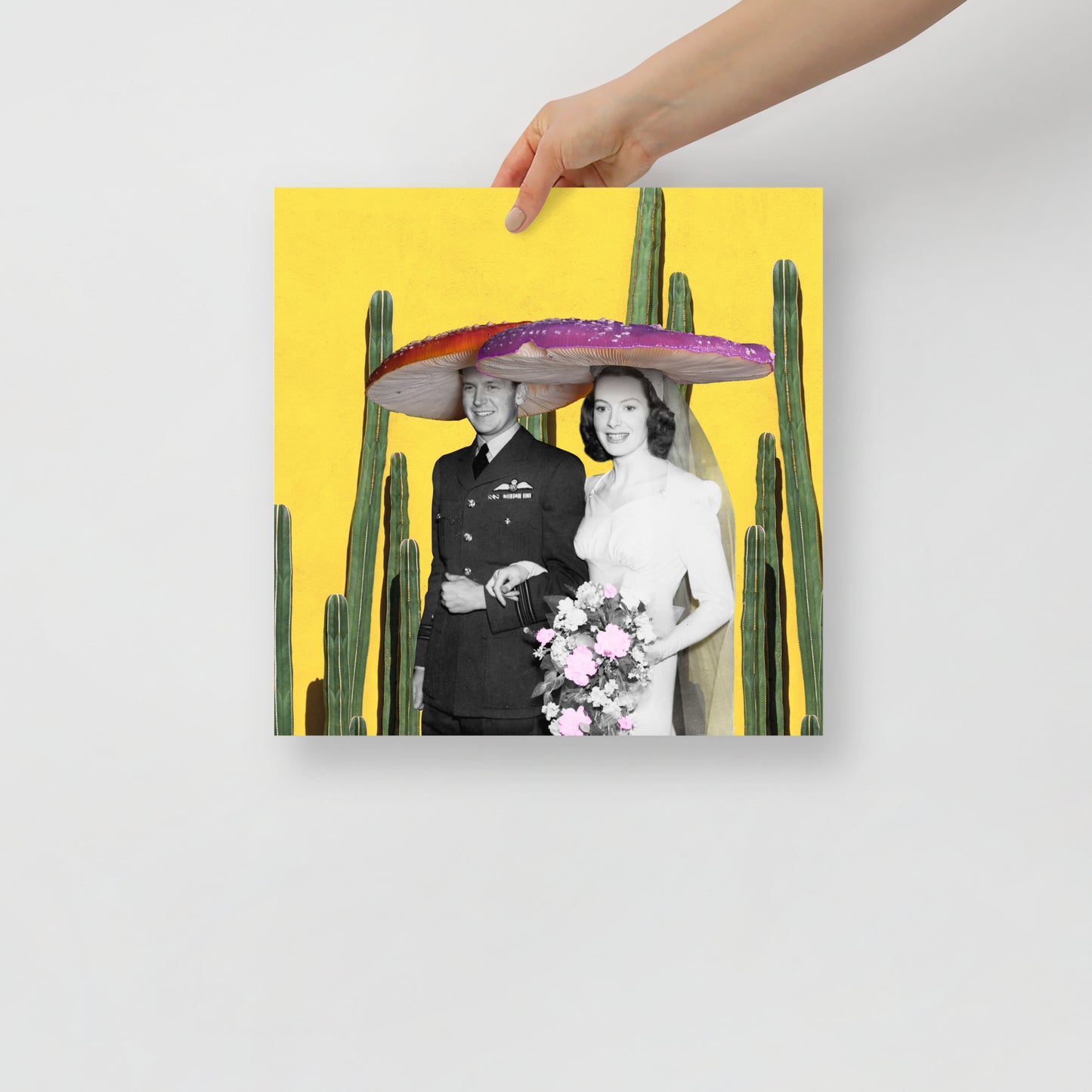 Collage Art Print of “Here Comes The Shroom”
