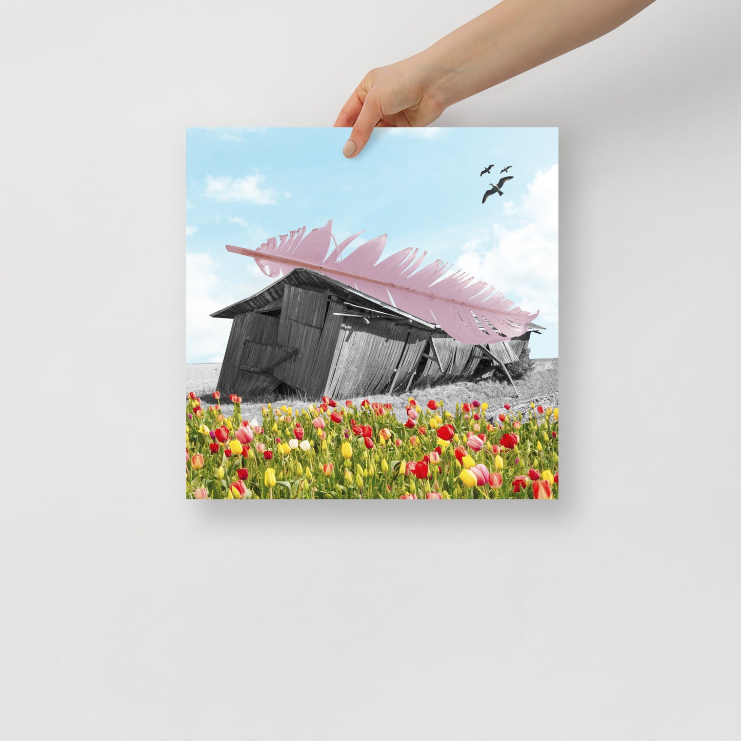 Collage Art Print of “Strong As A Feather”