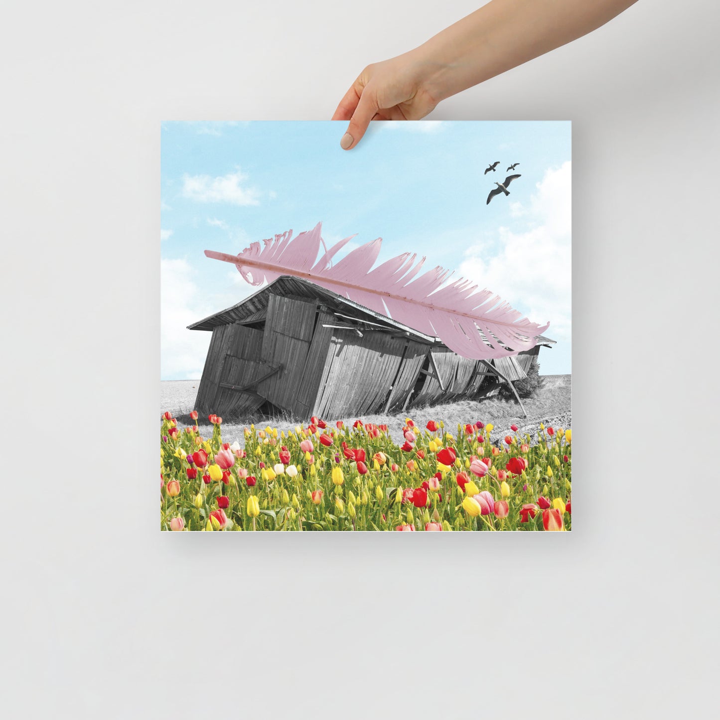 Collage Art Print of “Strong As A Feather”