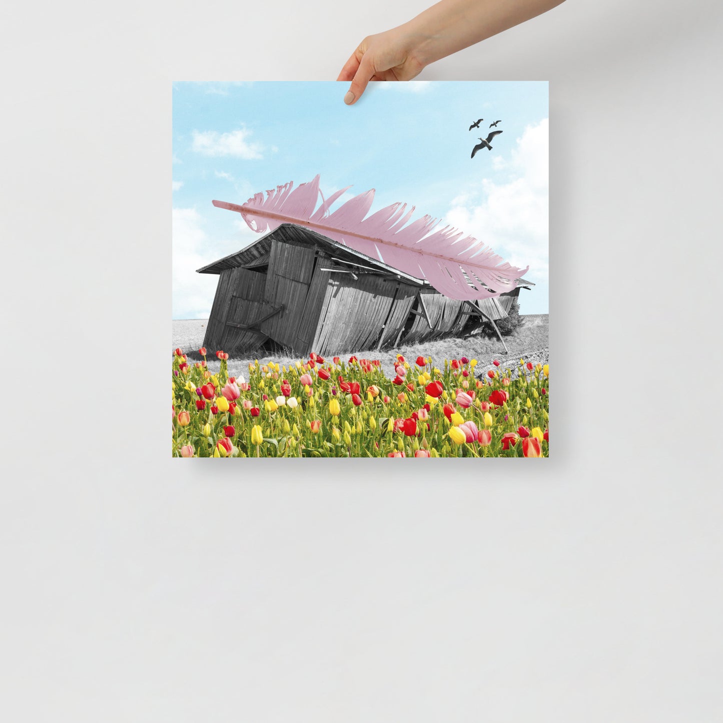 Collage Art Print of “Strong As A Feather”