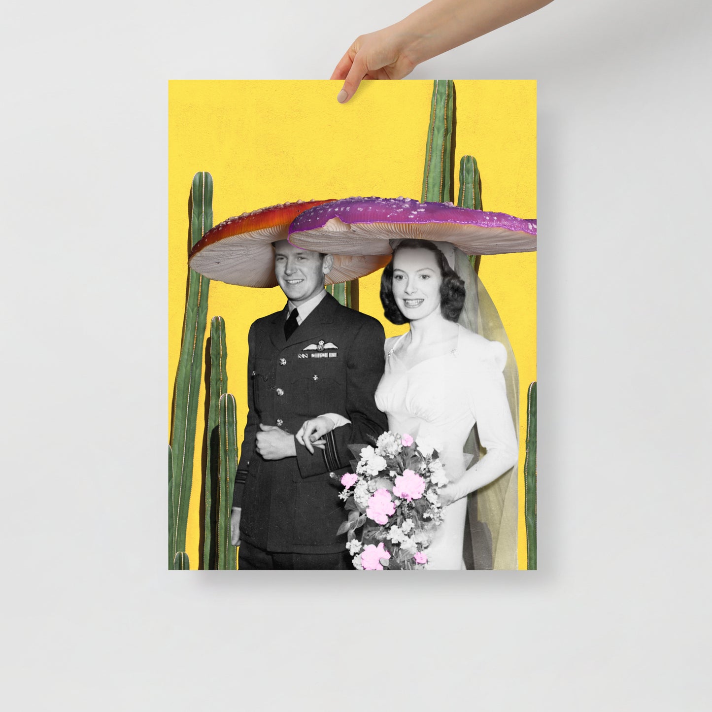 Collage Art Print of “Here Comes The Shroom”