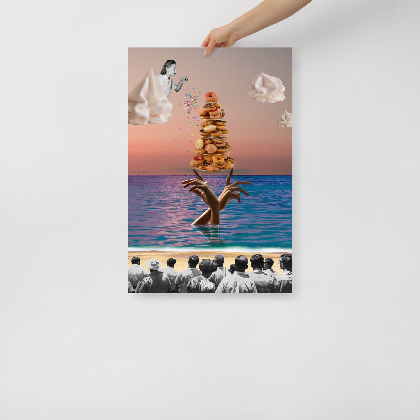 Collage Art Print of “Donut Leave Me On This Island”