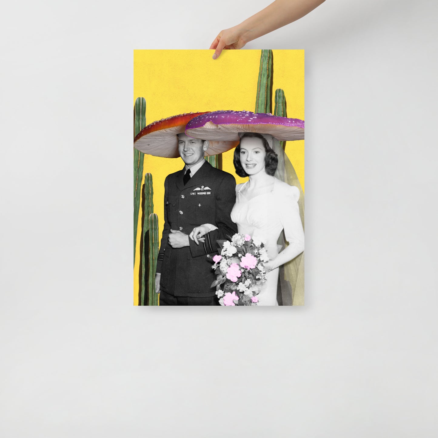 Collage Art Print of “Here Comes The Shroom”
