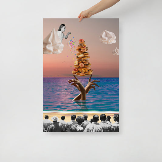 Collage Art Print of “Donut Leave Me On This Island”